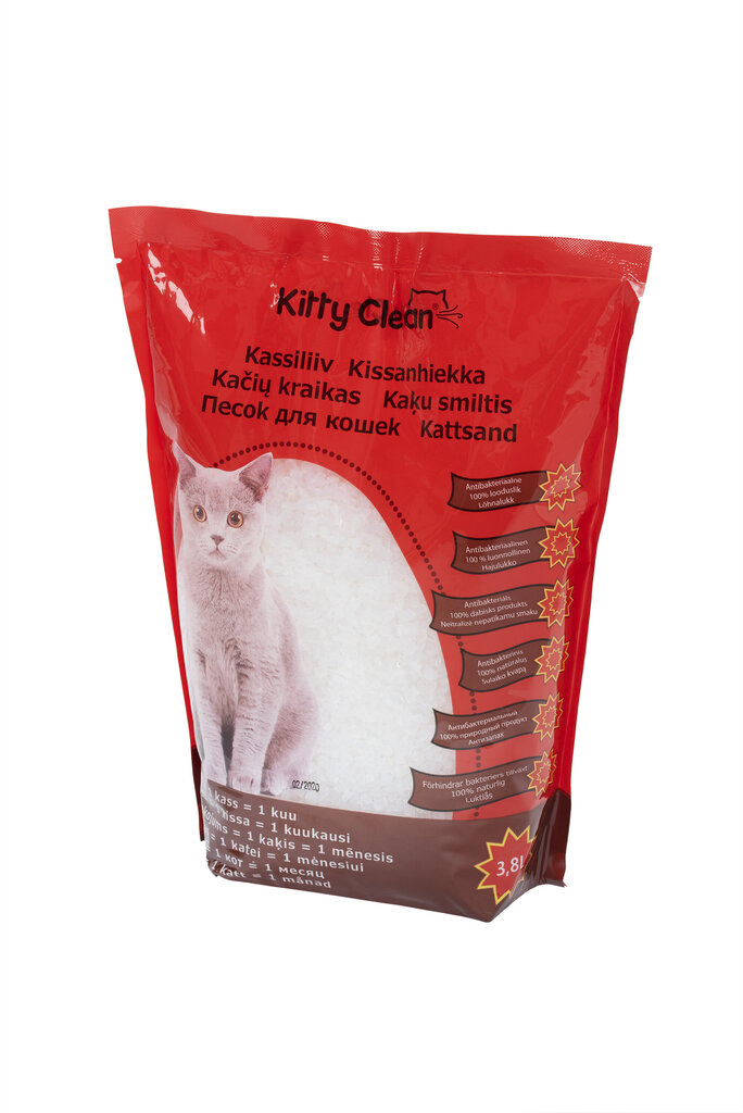 Silikonigeeli kissanhiekka KITTY CLEAN 3,8 L hinta ja tiedot | Kissanhiekka | hobbyhall.fi