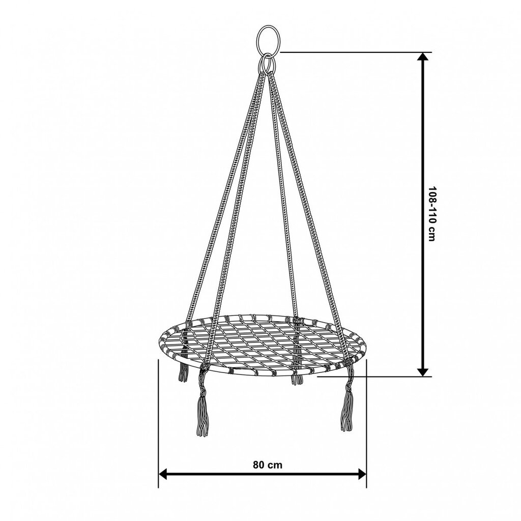 Avattava riippumatto, 80cm, musta hinta ja tiedot | Riippumatot | hobbyhall.fi