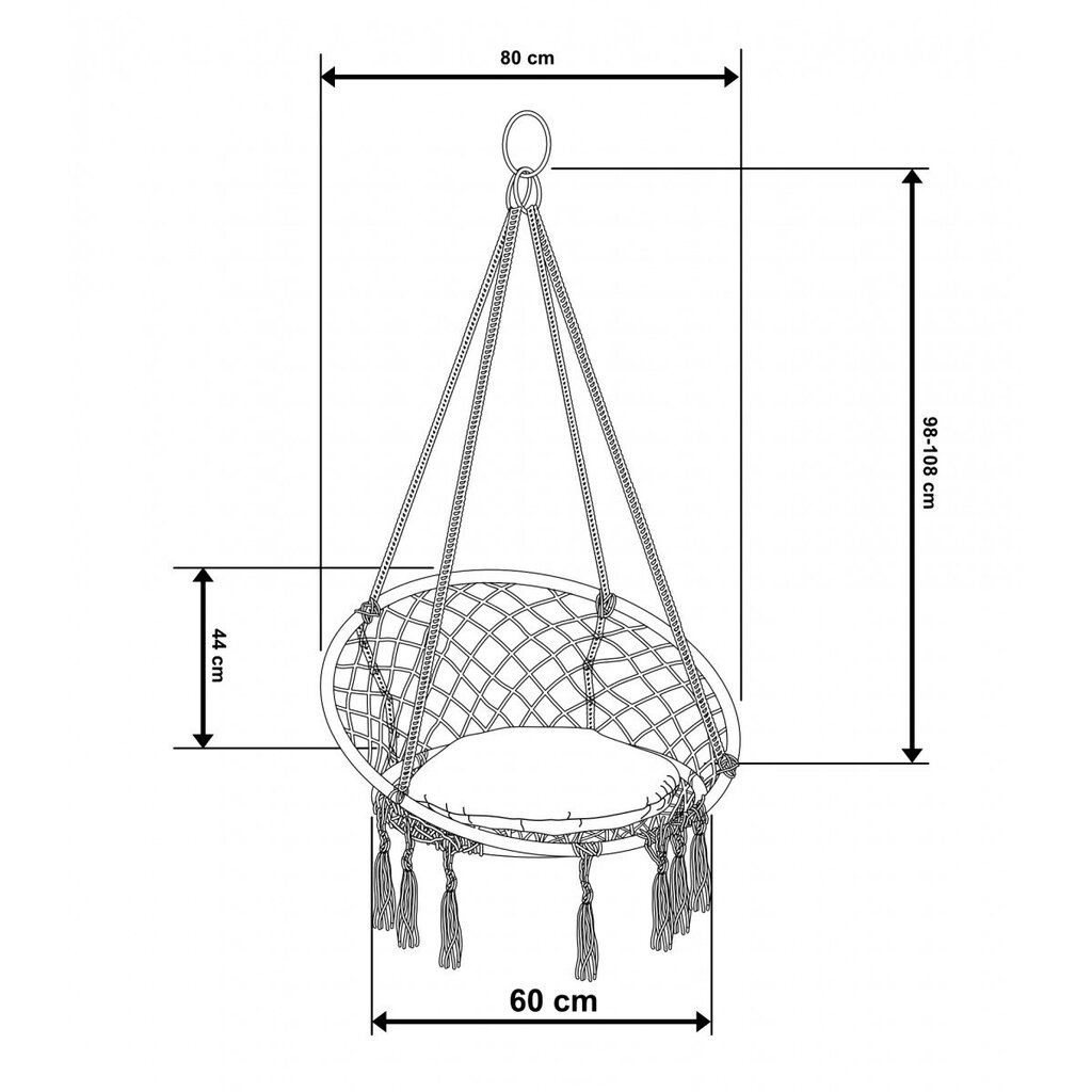 Riippumatto tuoli tyynyllä, hammak, 80x60 hinta ja tiedot | Riippumatot | hobbyhall.fi