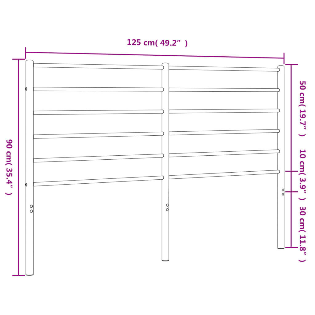 vidaXL Metallinen sängynpääty valkoinen 120 cm hinta ja tiedot | Sängyt | hobbyhall.fi