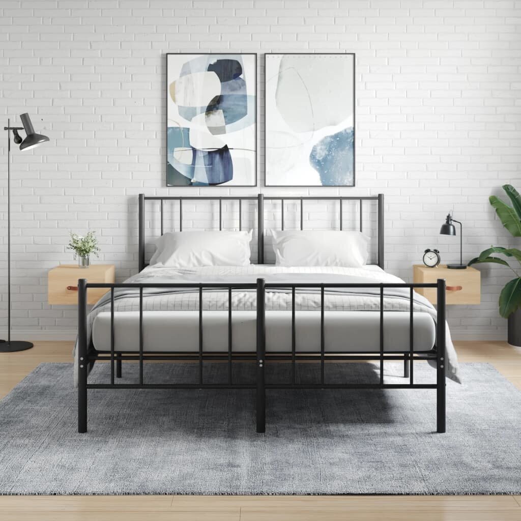 vidaXL Seinäkiinnitettävät yöpöydät 2 kpl Sonoma-tammi 35x35x20 cm hinta ja tiedot | Yöpöydät | hobbyhall.fi