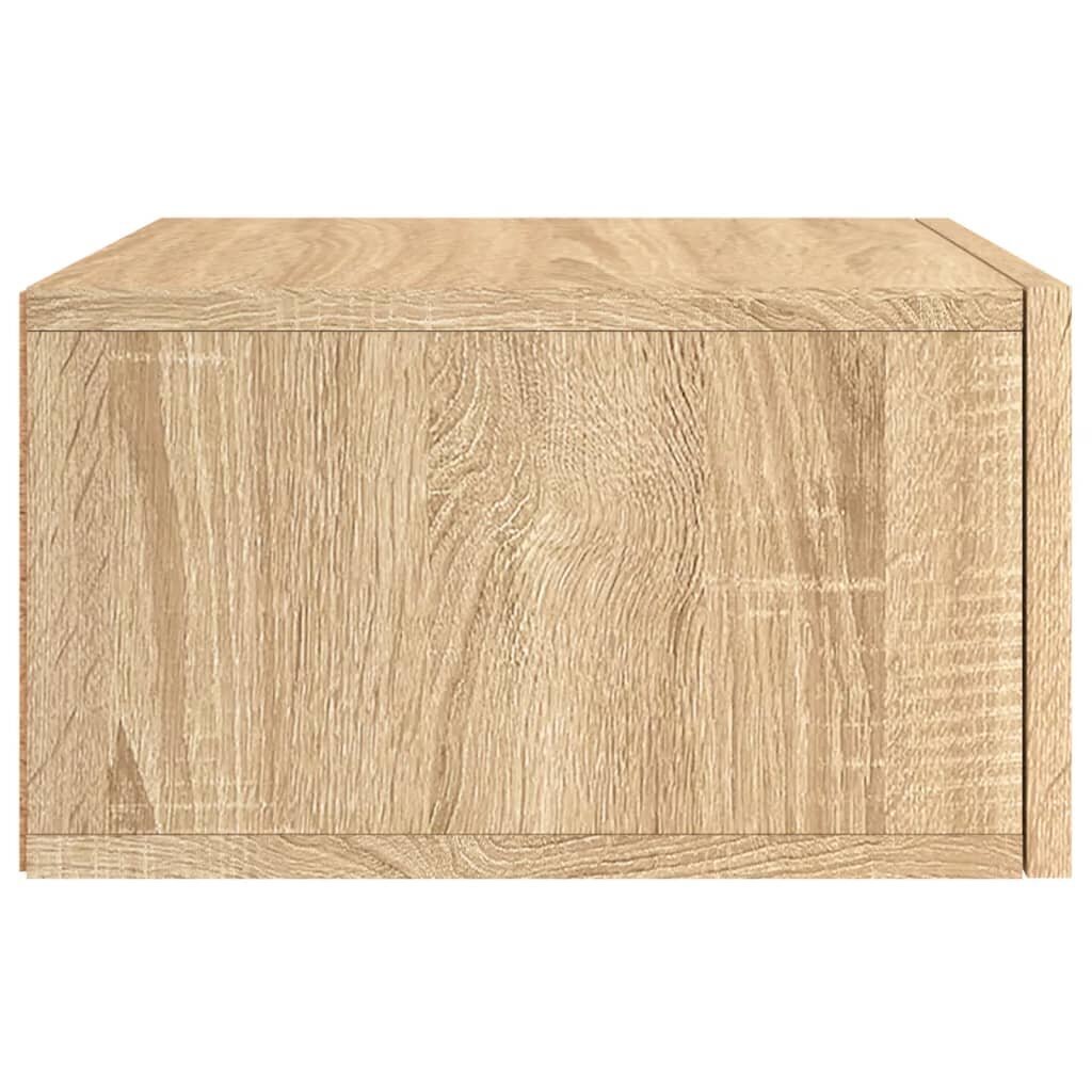 vidaXL Seinäkiinnitettävät yöpöydät 2 kpl Sonoma-tammi 35x35x20 cm hinta ja tiedot | Yöpöydät | hobbyhall.fi
