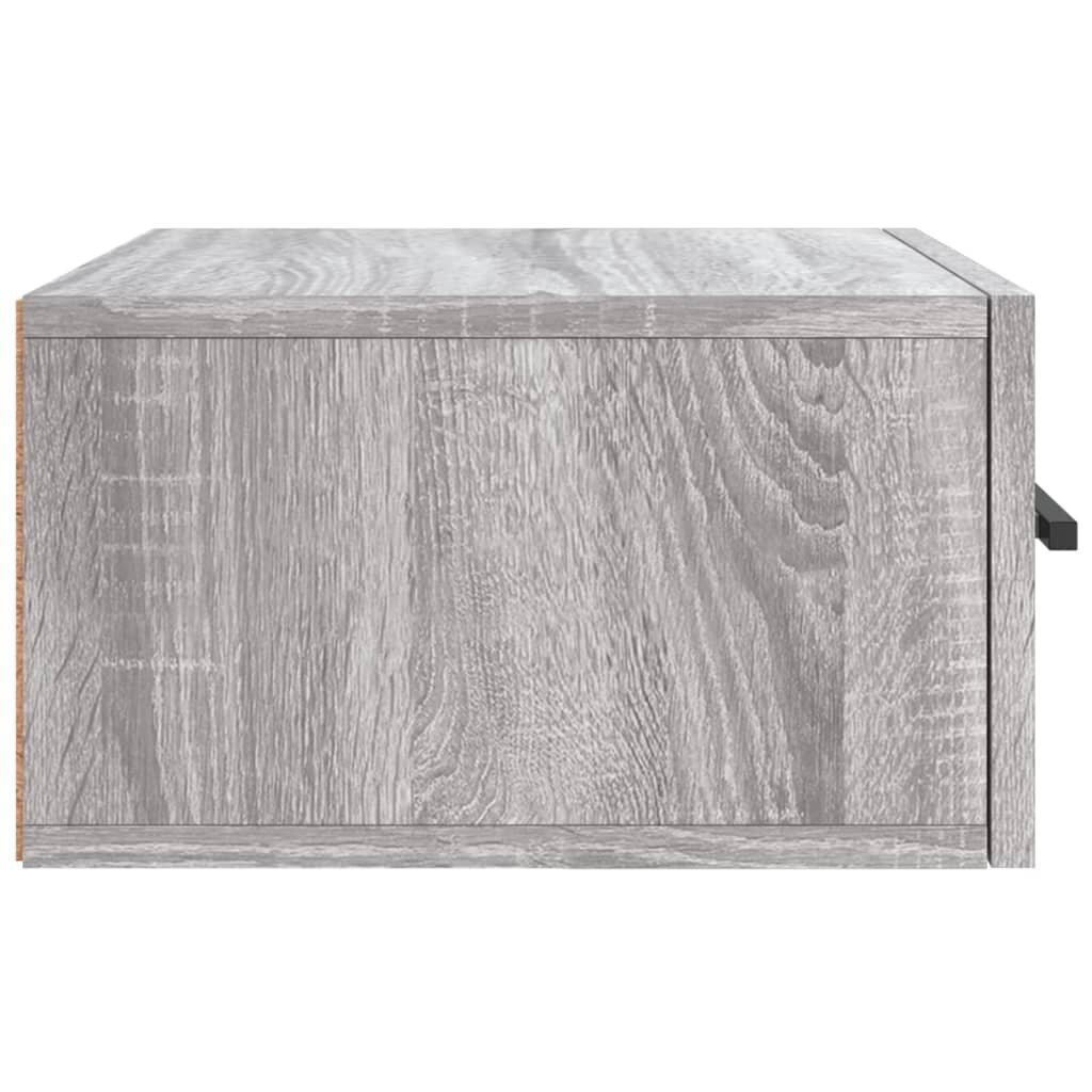 vidaXL Seinäkiinnitettävät yöpöydät 2 kpl harmaa Sonoma 35x35x20 cm hinta ja tiedot | Yöpöydät | hobbyhall.fi