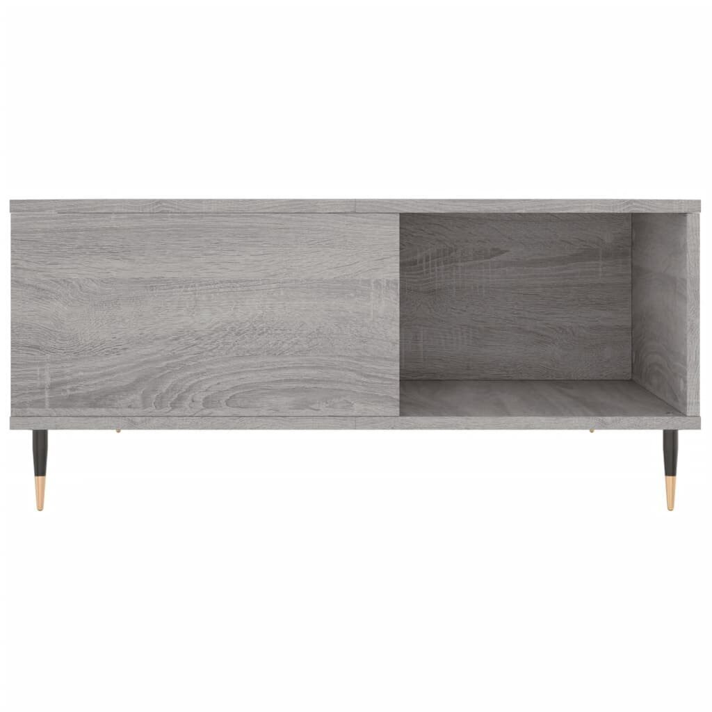 vidaXL Sohvapöytä harmaa Sonoma 80x80x36,5 cm tekninen puu hinta ja tiedot | Sohvapöydät | hobbyhall.fi