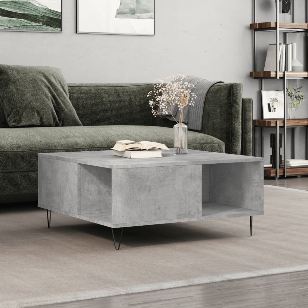 vidaXL Sohvapöytä betoninharmaa 80x80x36,5 cm tekninen puu hinta ja tiedot | Sohvapöydät | hobbyhall.fi