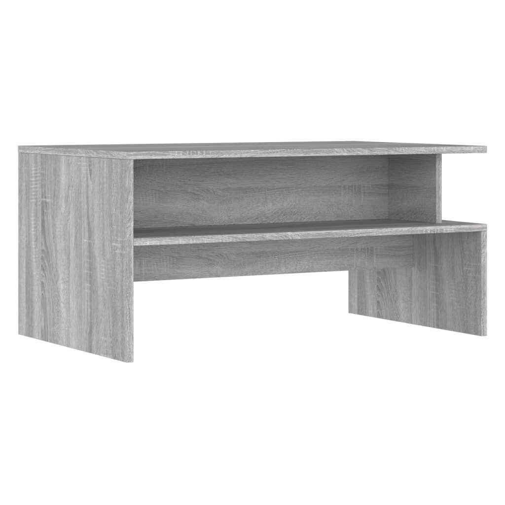 vidaXL Sohvapöytä harmaa Sonoma 90x55x42,5 cm tekninen puu hinta ja tiedot | Sohvapöydät | hobbyhall.fi