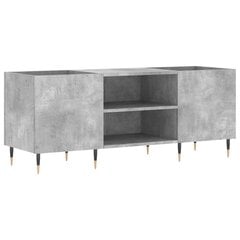 vidaXL LP-levyjen säilytyskaappi betoninharmaa 121x38x48 cm puu hinta ja tiedot | Olohuoneen kaapit ja lipastot | hobbyhall.fi