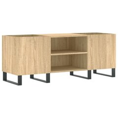 vidaXL LP-levyjen säilytyskaappi Sonoma-tammi 121x38x48 cm puu hinta ja tiedot | Olohuoneen kaapit ja lipastot | hobbyhall.fi