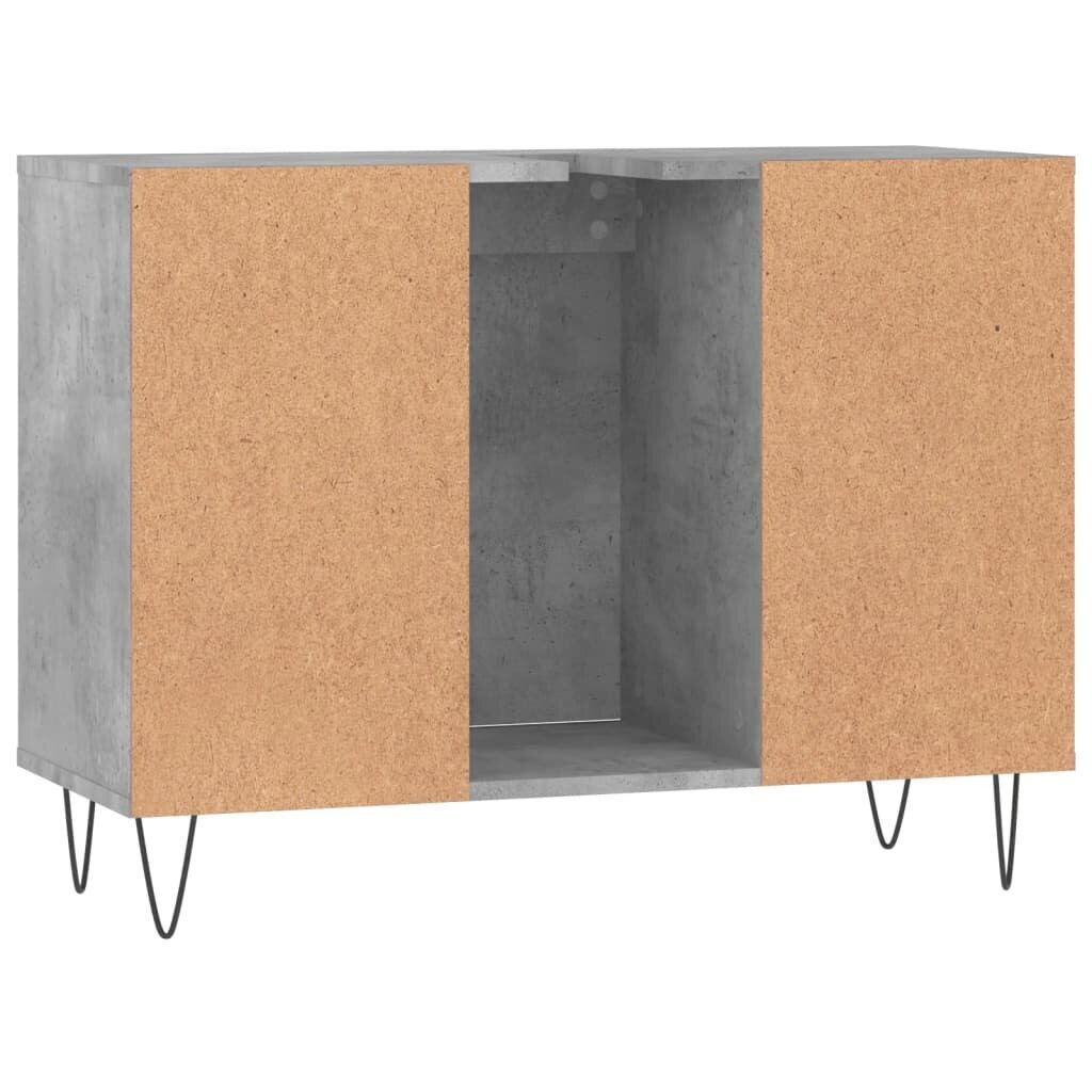 vidaXL Kylpyhuoneen kaappi betoninharmaa 80x33x60 cm tekninen puu hinta ja tiedot | Kylpyhuonekaapit | hobbyhall.fi