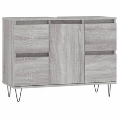 vidaXL Kylpyhuoneen kaappi harmaa Sonoma 80x33x60 cm tekninen puu hinta ja tiedot | Kylpyhuonekaapit | hobbyhall.fi