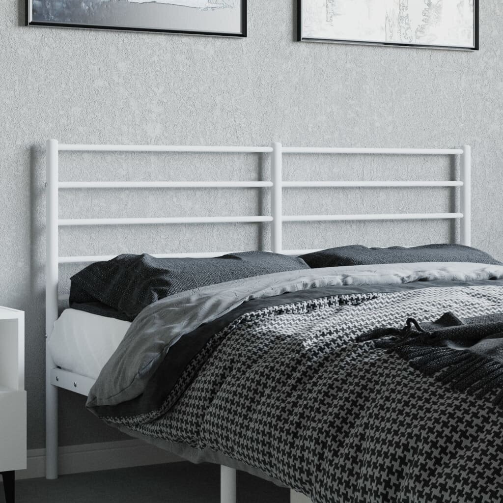 vidaXL Metallinen sängynpääty valkoinen 135 cm hinta ja tiedot | Sängyt | hobbyhall.fi