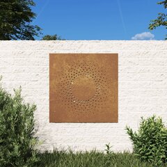 vidaXL Puutarhaseinäkoriste 55x55 cm corten teräs aurinkokuvio hinta ja tiedot | Sisustustuotteet | hobbyhall.fi