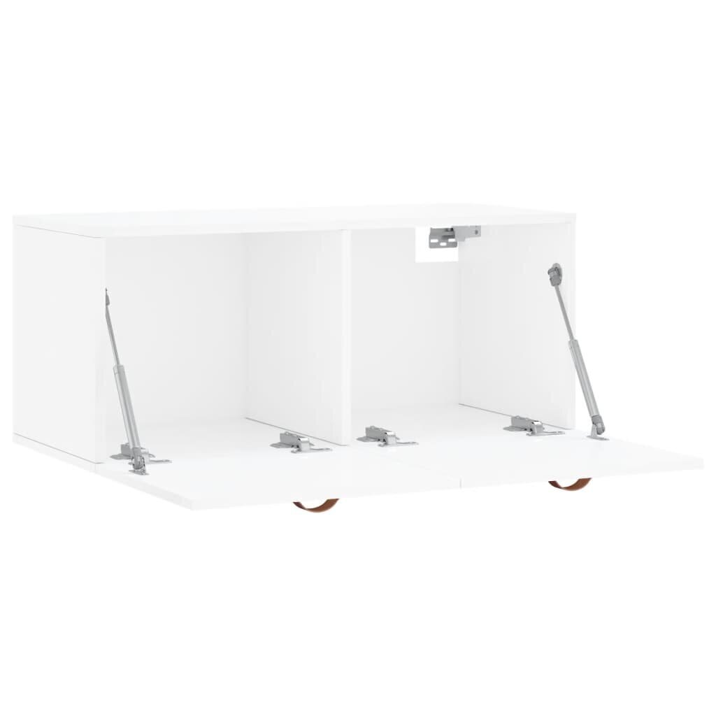 vidaXL Seinäkaappi korkeakiilto valkoinen 80x36,5x35 cm tekninen puu hinta ja tiedot | Olohuoneen kaapit ja lipastot | hobbyhall.fi