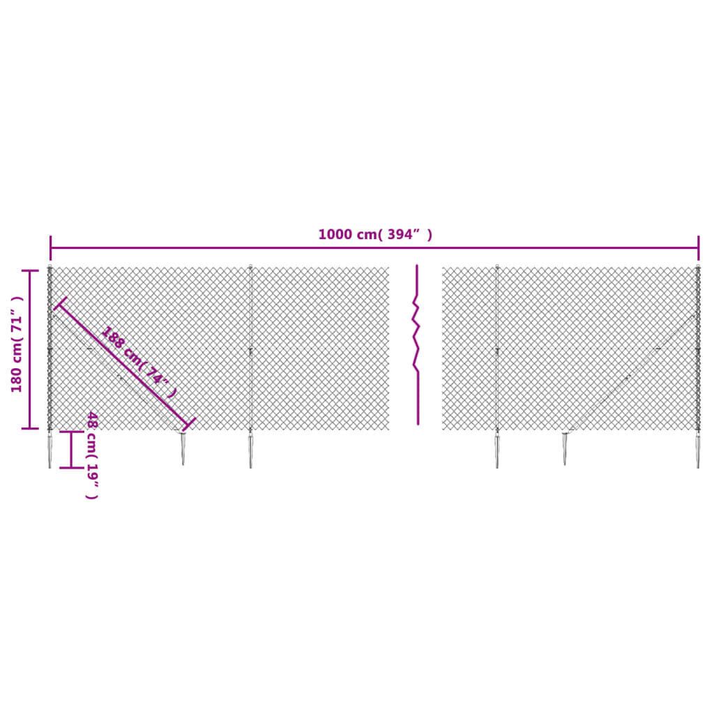 vidaXL Verkkoaita maapiikeillä antrasiitti 1,8x10 m hinta ja tiedot | Aidat ja tarvikkeet | hobbyhall.fi