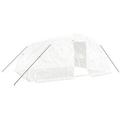 vidaXL Kasvihuone teräsrungolla valkoinen 20 m² 5x4x2,3 m hinta ja tiedot | Kasvihuoneet | hobbyhall.fi