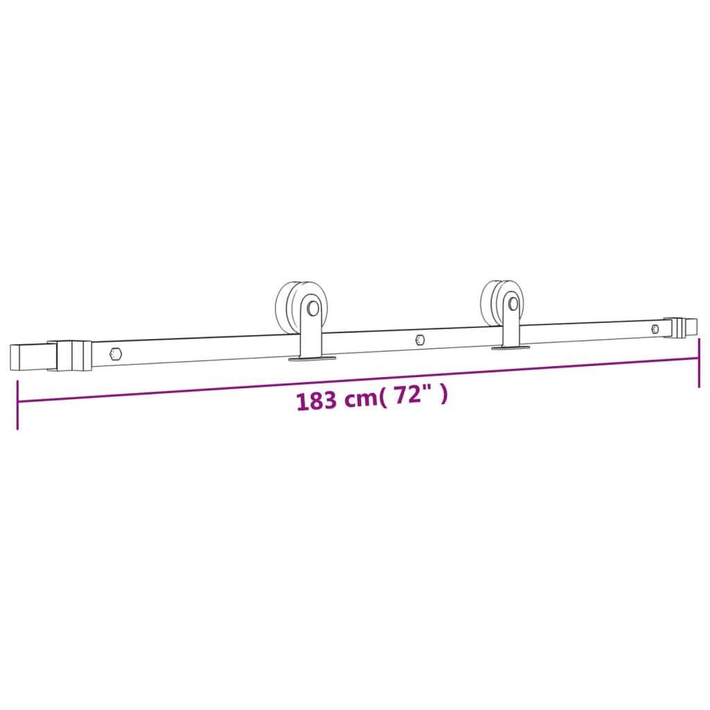 vidaXL Liukuovi asennustarvikkeineen 90x210 cm täysi mänty hinta ja tiedot | Sisäovet | hobbyhall.fi