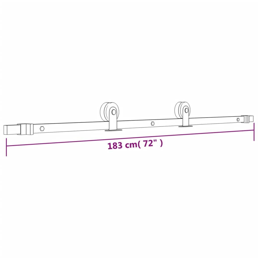 vidaXL Liukuovi asennustarvikkeineen 80x210 cm täysi mänty hinta ja tiedot | Sisäovet | hobbyhall.fi