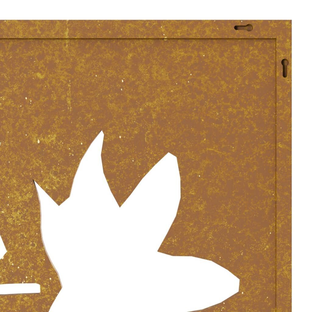vidaXL Puutarhaseinäkoriste 105x55 cm corten teräs vaahteranlehtikuvio hinta ja tiedot | Sisustustuotteet | hobbyhall.fi
