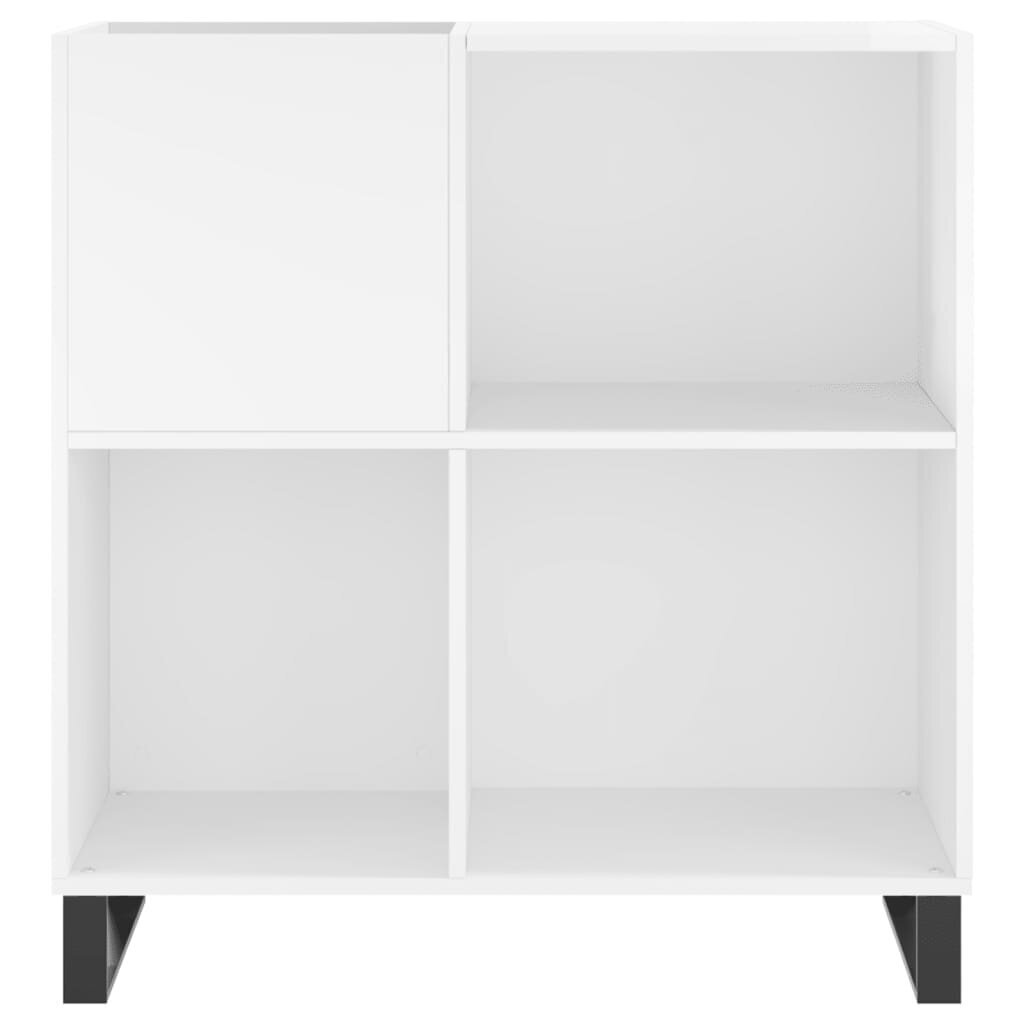 vidaXL LP-levyjen säilytyskaappi korkeakiilto valk. 84,5x38x89 cm puu hinta ja tiedot | Kaapit | hobbyhall.fi