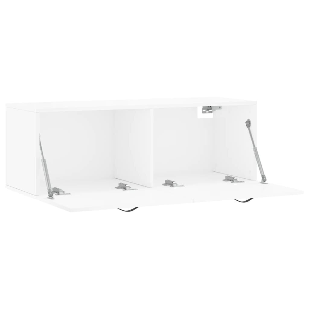 vidaXL Seinäkaappi korkeakiilto valkoinen 100x36,5x35 cm tekninen puu hinta ja tiedot | Olohuoneen kaapit ja lipastot | hobbyhall.fi