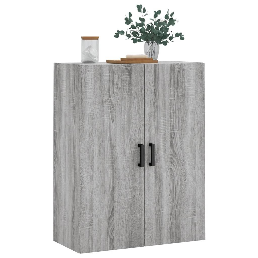 vidaXL Seinäkiinnitettävä kaappi harmaa Sonoma 69,5x34x90 cm hinta ja tiedot | Olohuoneen kaapit ja lipastot | hobbyhall.fi