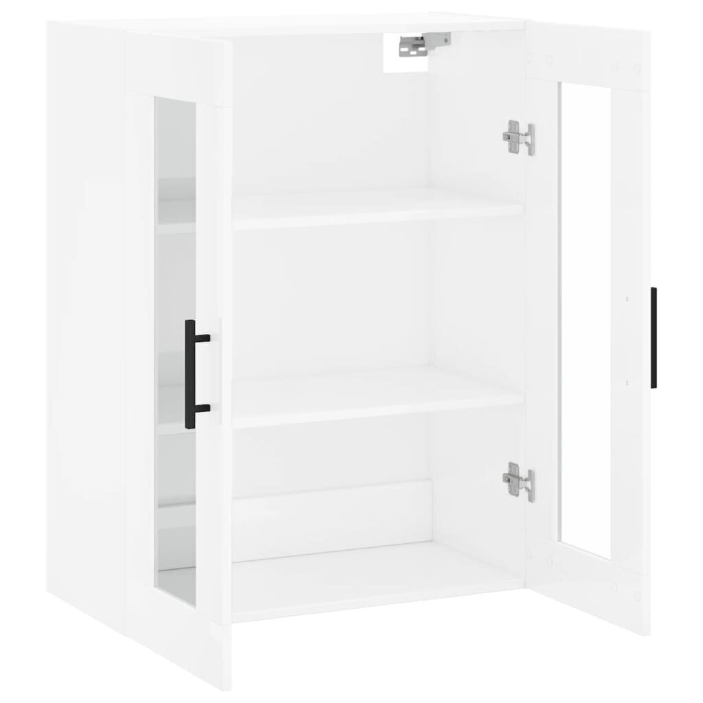 vidaXL Seinäkiinnitettävä kaappi korkeakiilto valkoinen 69,5x34x90 cm hinta ja tiedot | Olohuoneen kaapit ja lipastot | hobbyhall.fi