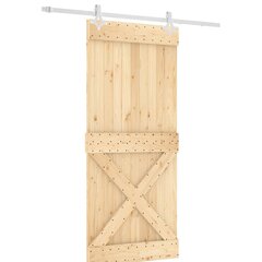 vidaXL Liukuovi asennustarvikkeineen 90x210 cm täysi mänty hinta ja tiedot | Sisäovet | hobbyhall.fi