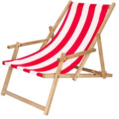 Tuoli käsinojilla Springos DC006 DSWLR, valkoinen punaisilla raidoilla hinta ja tiedot | Puutarhatuolit | hobbyhall.fi