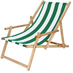 Tuoli käsinojilla Springos DC006 DSWLG, valkoinen vihreillä raidoilla hinta ja tiedot | Puutarhatuolit | hobbyhall.fi