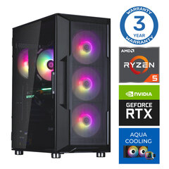 INTOP AQUA Ryzen 5 7600X 16GB DDR5 500SSD M.2 NVME RTX3060 12GB no-OS hinta ja tiedot | Pöytätietokoneet | hobbyhall.fi