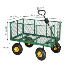 Puutarhavaunu Springos GA0011 95x50x25cm 400kg hinta ja tiedot | Kottikärryt ja puutarhakärryt | hobbyhall.fi