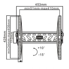 Seinäkiinnike 32-55'' musta lp09 hinta ja tiedot | TV-seinätelineet | hobbyhall.fi