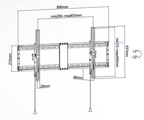 Superior Tilt Extra Slim 43-90'' hinta ja tiedot | TV-seinätelineet | hobbyhall.fi