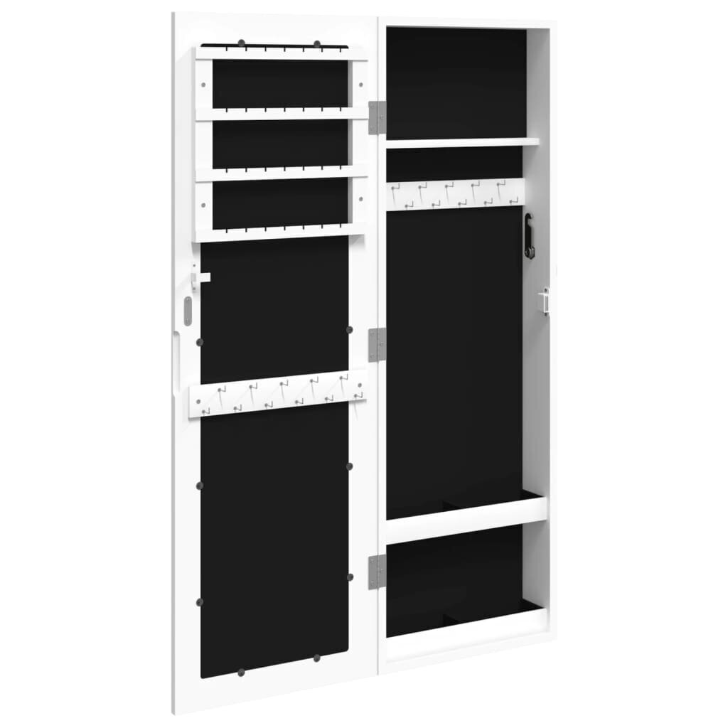 vidaXL Peilikorukaappi seinäkiinnitettävä valkoinen 30x8,5x90 cm hinta ja tiedot | Peilit | hobbyhall.fi