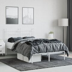 vidaXL Metallinen sängynrunko päädyllä valkoinen 120x190 cm hinta ja tiedot | Sängyt | hobbyhall.fi