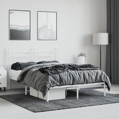 vidaXL Metallinen sängynrunko päädyllä valkoinen 150x200 cm hinta ja tiedot | Sängyt | hobbyhall.fi