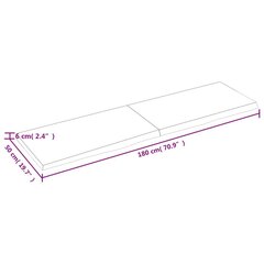 vidaXL Seinähylly vaaleanruskea 180x50x(2-6) cm käsitelty täystammi hinta ja tiedot | Hyllyt | hobbyhall.fi