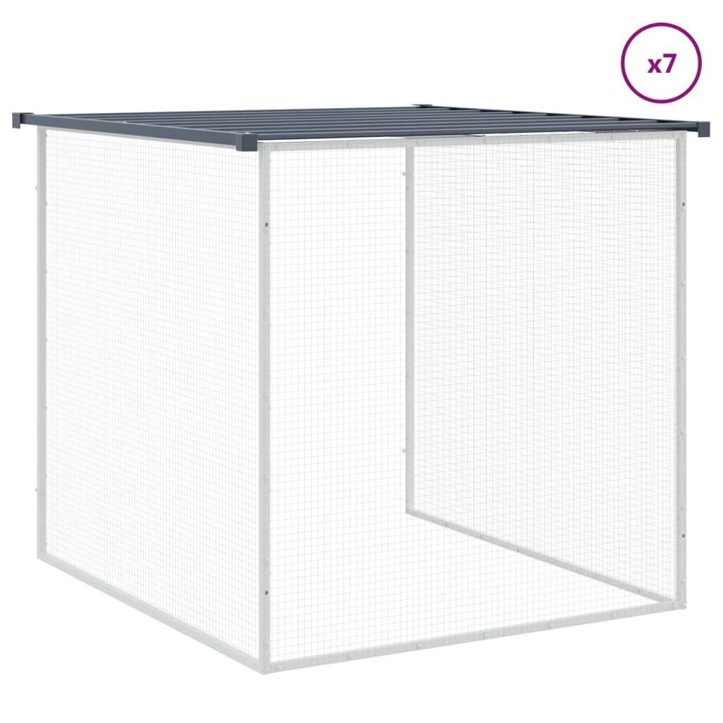 vidaXL Kanahäkki katolla antrasiitti 803x98x90 cm galvanoitu teräs hinta ja tiedot | Lintulaudat ja lintuhäkit | hobbyhall.fi