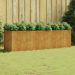 vidaXL Korotettu kukkalaatikko 280x80x80 cm Corten teräs hinta ja tiedot | Kukkalaatikot | hobbyhall.fi