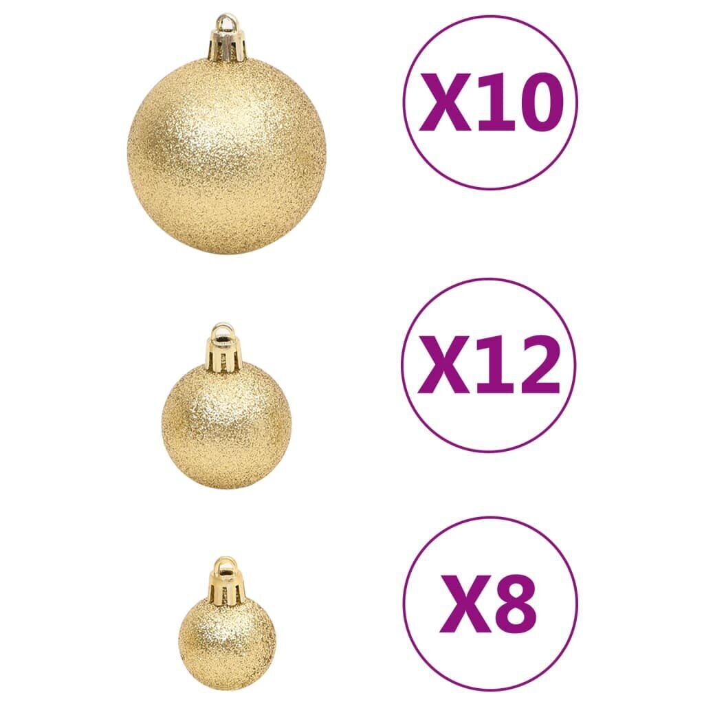 vidaXL 111-osainen Joulupallosarja kulta polystyreeni hinta ja tiedot | Joulukuusen koristeet | hobbyhall.fi