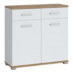 Eteiskaapisto Aatrium Hola, 90x33x88 cm, valkoinen/ruskea hinta ja tiedot | Eteisen lipastot | hobbyhall.fi