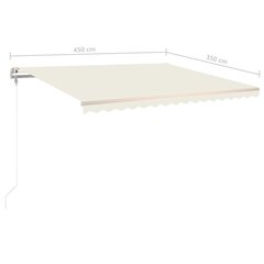 vidaXL Automaattisesti sisäänkelattava markiisi 450x350 cm kerma hinta ja tiedot | Aurinkovarjot ja markiisit | hobbyhall.fi