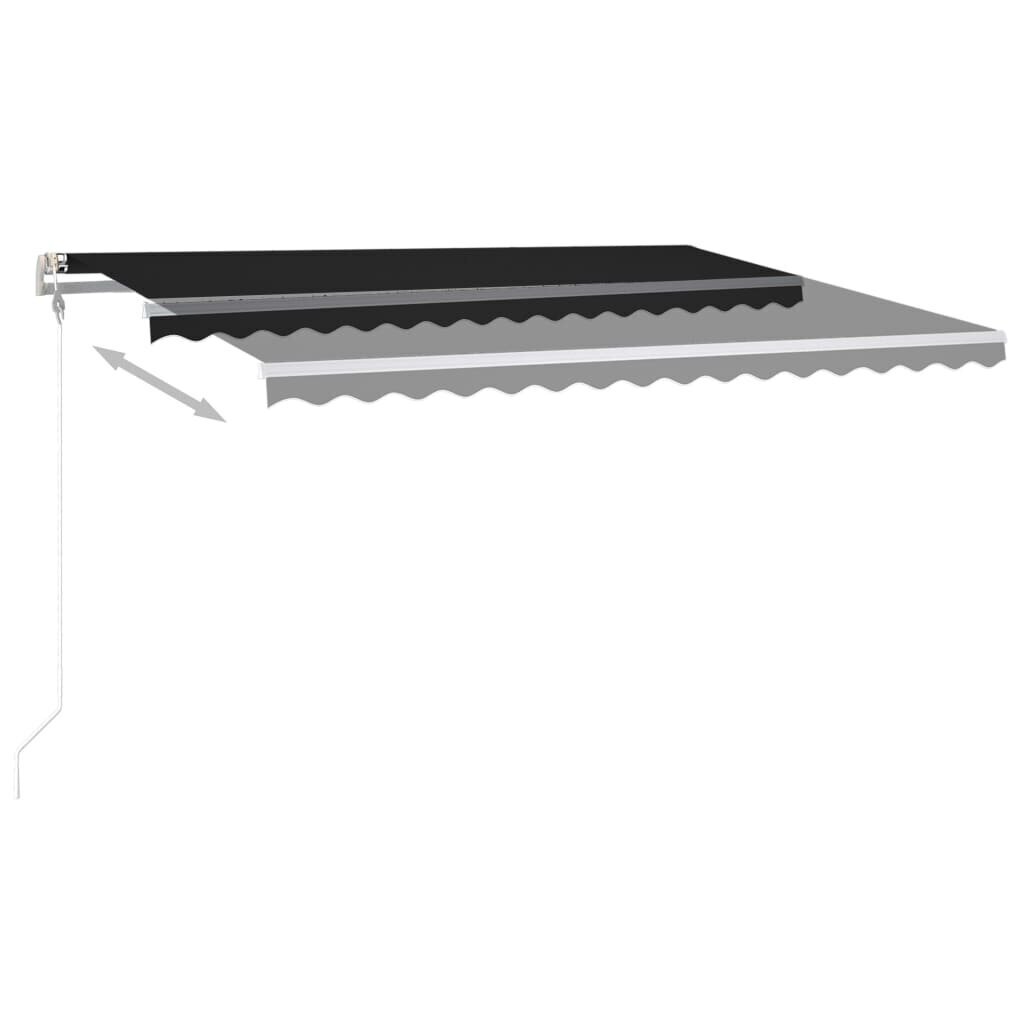 vidaXL Sisäänkelattava markiisi LED/tuulisensori 450x350cm antrasiitti hinta ja tiedot | Aurinkovarjot ja markiisit | hobbyhall.fi