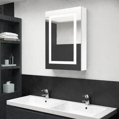 vidaXL LED kylpyhuoneen peilikaappi kiiltävä valkoinen 50x13x70 cm hinta ja tiedot | Kylpyhuonekaapit | hobbyhall.fi