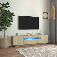 vidaXL TV-taso LED-valoilla Sonoma-tammi 160x35x40 cm hinta ja tiedot | TV-tasot | hobbyhall.fi