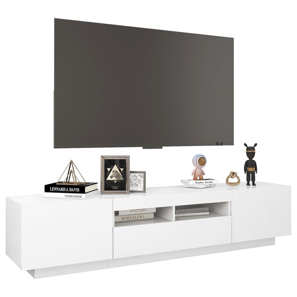 vidaXL TV-taso LED-valoilla valkoinen 180x35x40 cm hinta ja tiedot | TV-tasot | hobbyhall.fi