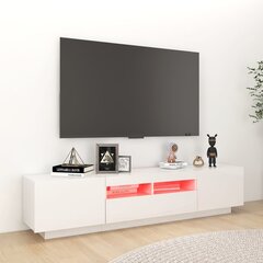 vidaXL TV-taso LED-valoilla korkeakiilto valkoinen 180x35x40 cm hinta ja tiedot | TV-tasot | hobbyhall.fi