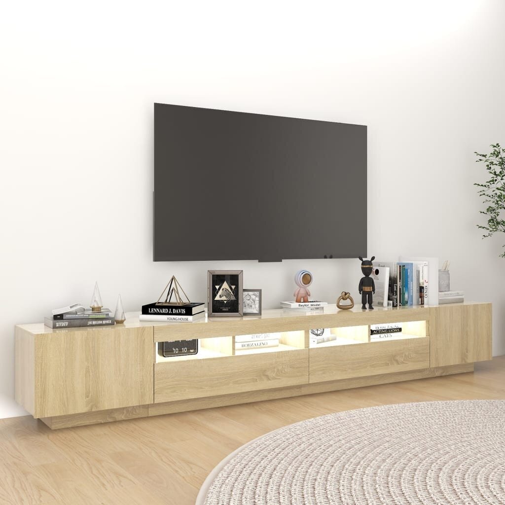 vidaXL TV-taso LED-valoilla Sonoma-tammi 260x35x40 cm hinta ja tiedot | TV-tasot | hobbyhall.fi