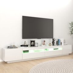 vidaXL TV-taso LED-valoilla korkeakiilto valkoinen 260x35x40 cm hinta ja tiedot | TV-tasot | hobbyhall.fi