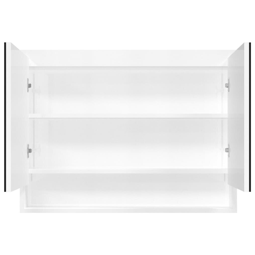 vidaXL LED kylpyhuoneen peilikaappi 80x15x60 cm MDF kiiltävä valkoinen hinta ja tiedot | Kylpyhuonekaapit | hobbyhall.fi